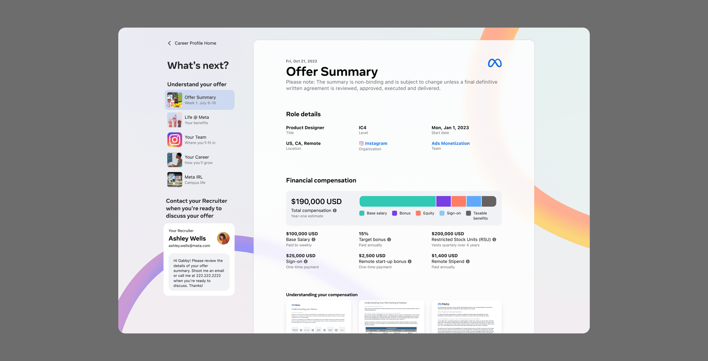 Career Profile Vision — Meta candidate experience platform