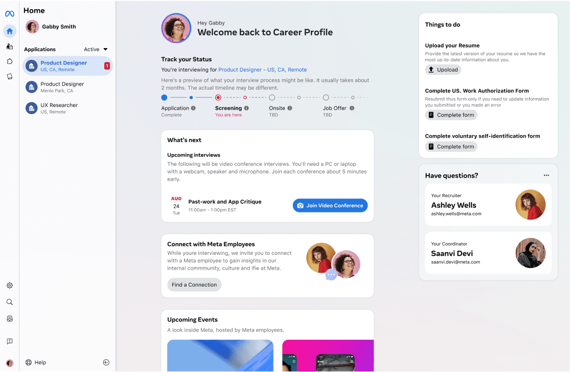 The XDS People Theme, a candidate-facing extension of Meta's internal design system