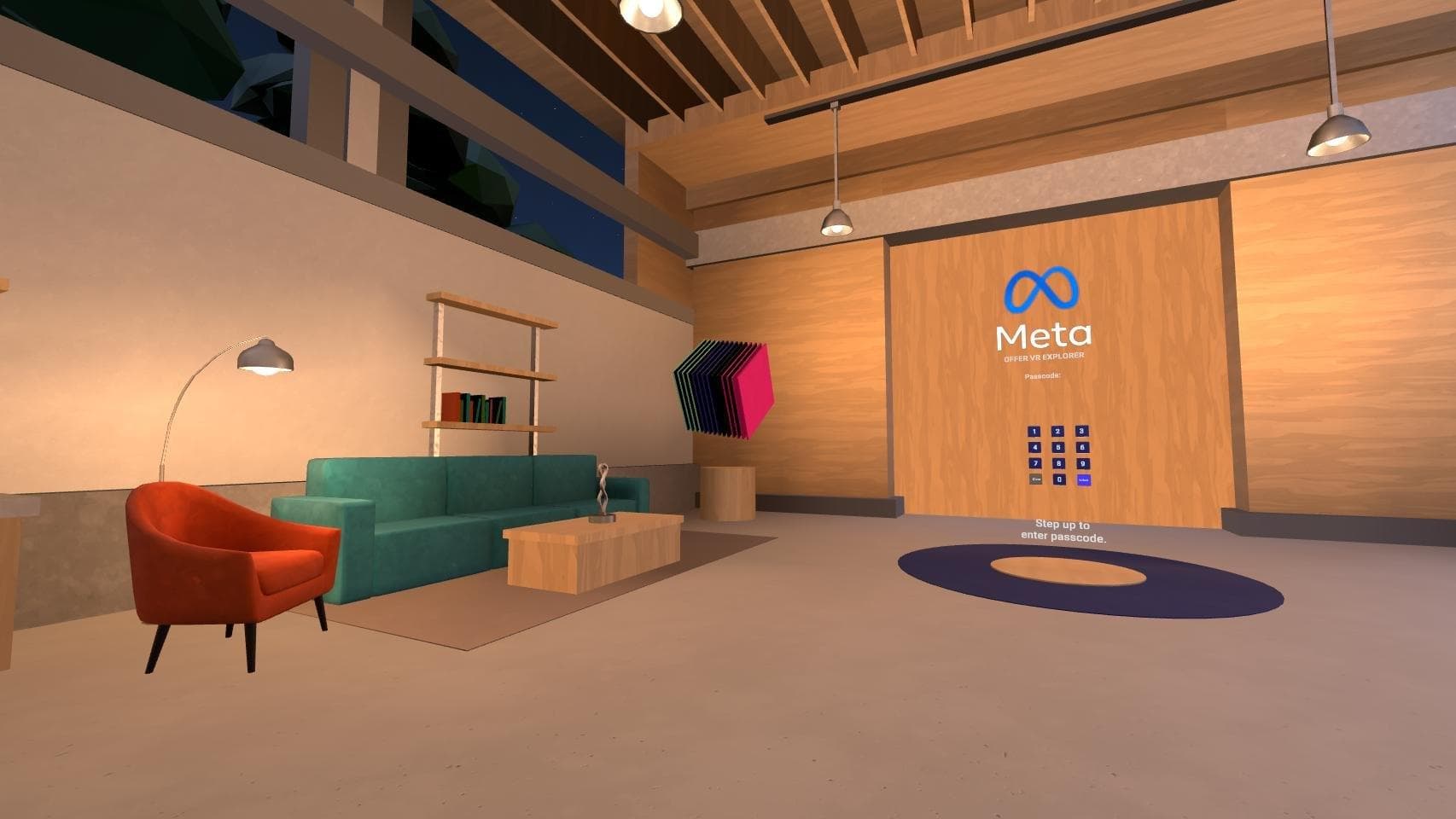 The gated lobby of the world with a passcode keypad
