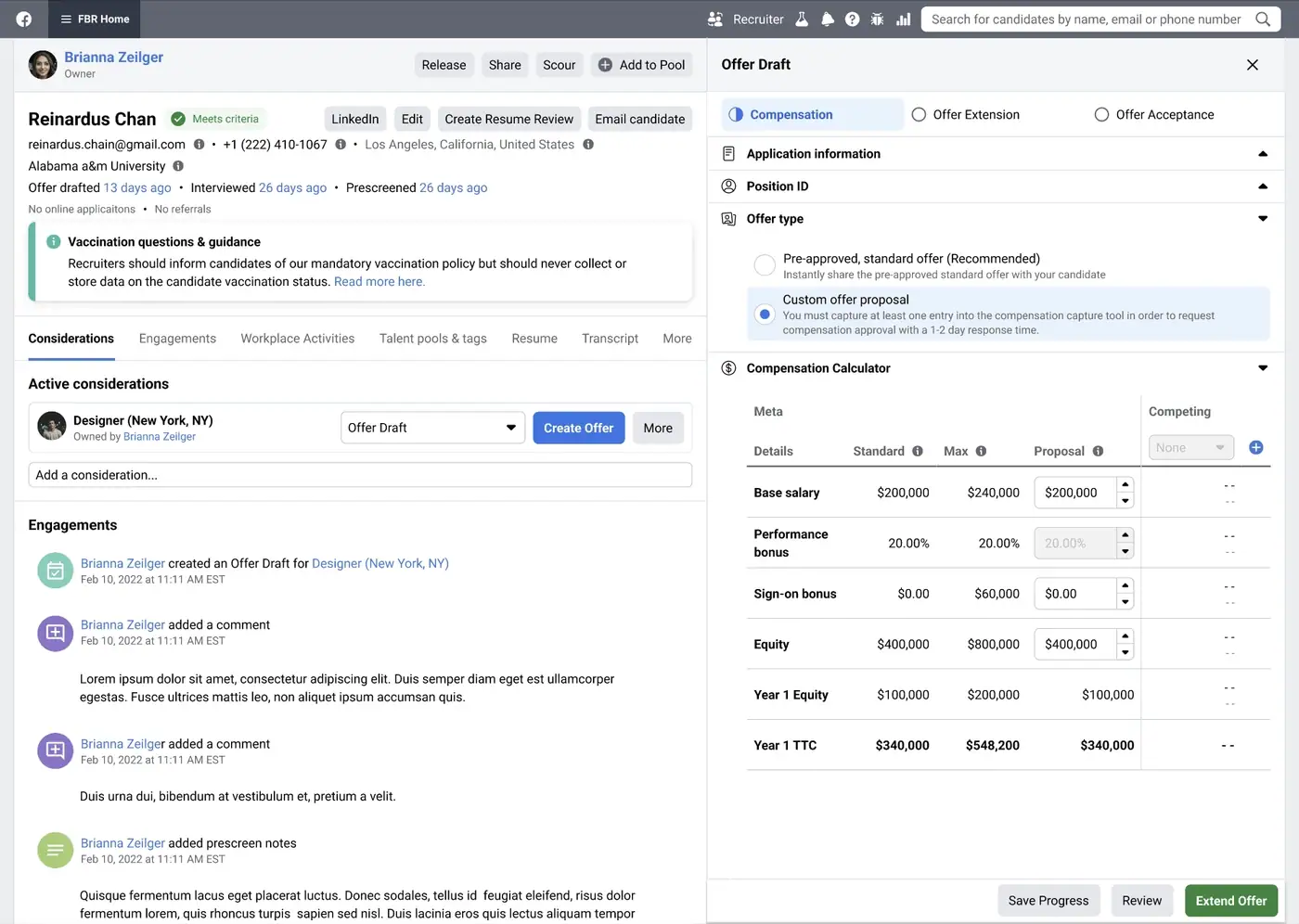 The structured, dynamic compensation capture flow